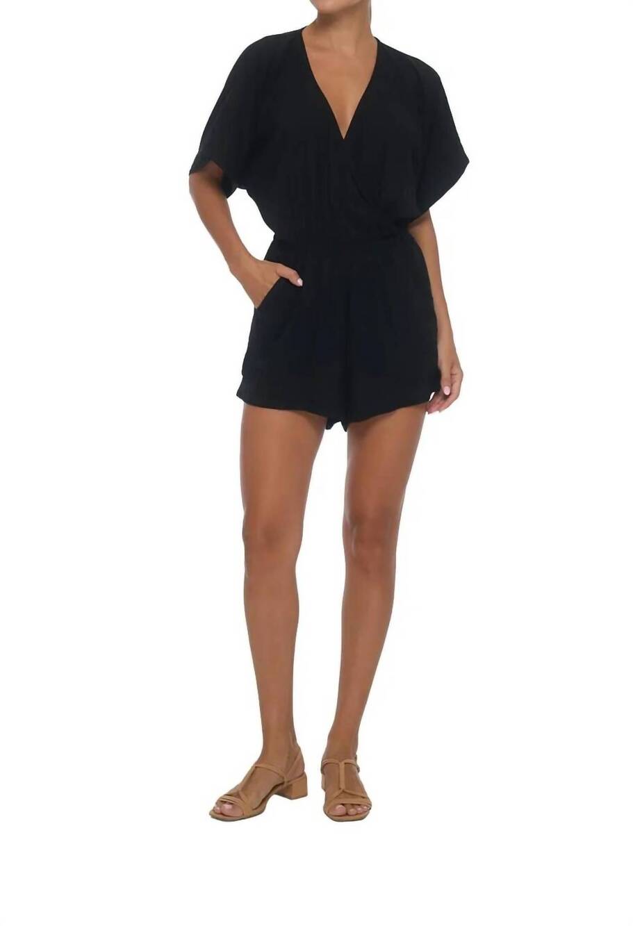 NEW KHUSH women's wailea romper in black